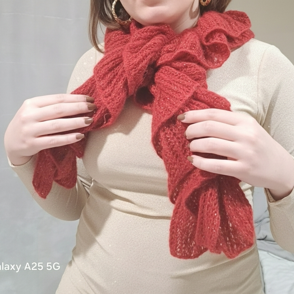 Vintage-style Ruffled Scarf  By Descours Paris For Women